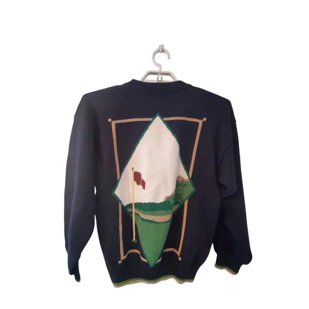 Golf Classics Savile Row sweater mens size Large navy cotton double sided